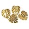 Gold Monstera Leaf Buttons, TierraCast Leather Clasp + Shank Back 4/Pkg